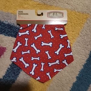 NWT Lake & Trail Dog M/L Red & White & Blue Bandana Bones 4th Of July